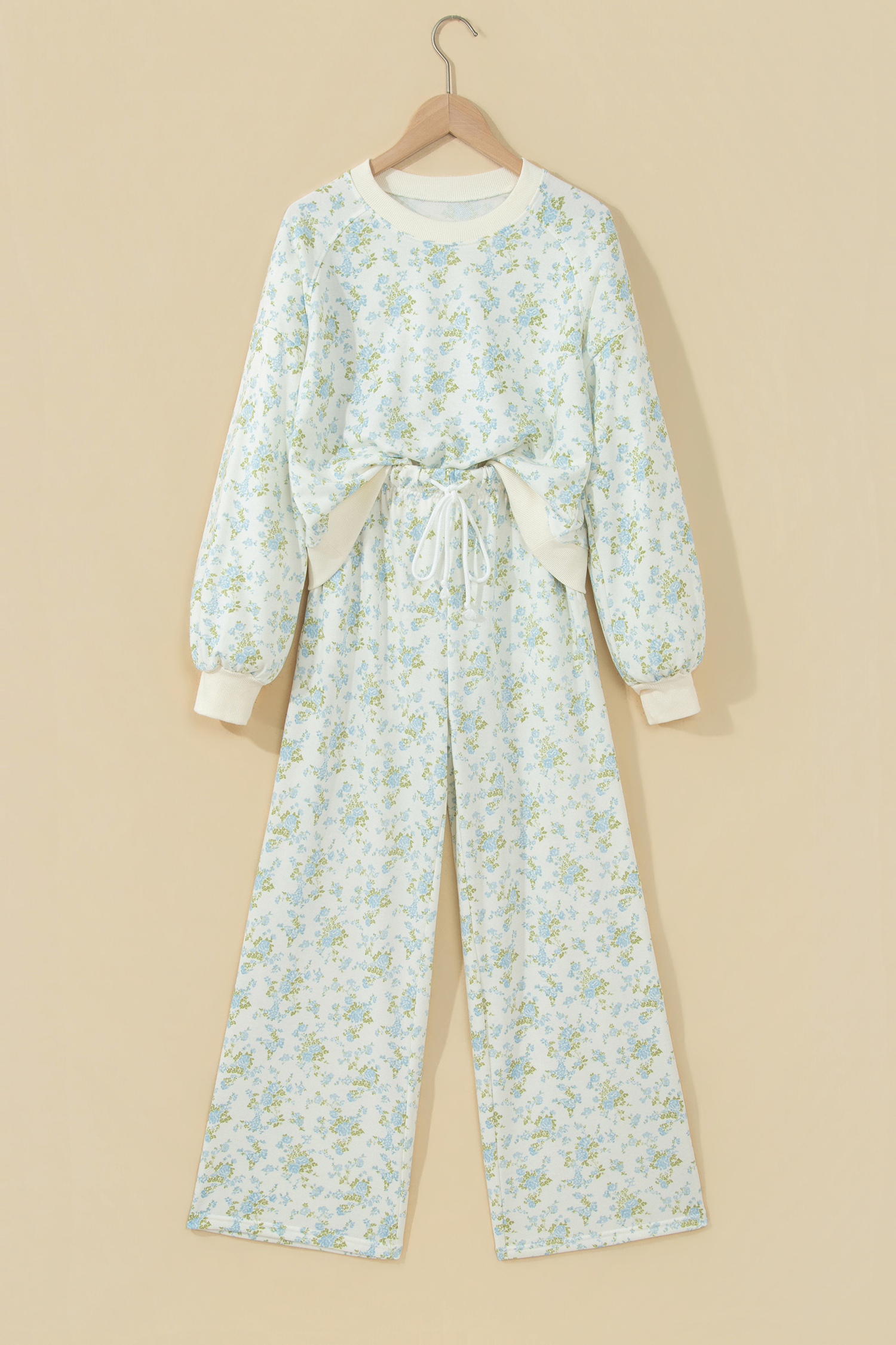 Soft Polyester Wide Leg Set, Casual Daily Lounge Tracksuit - Detail View 3