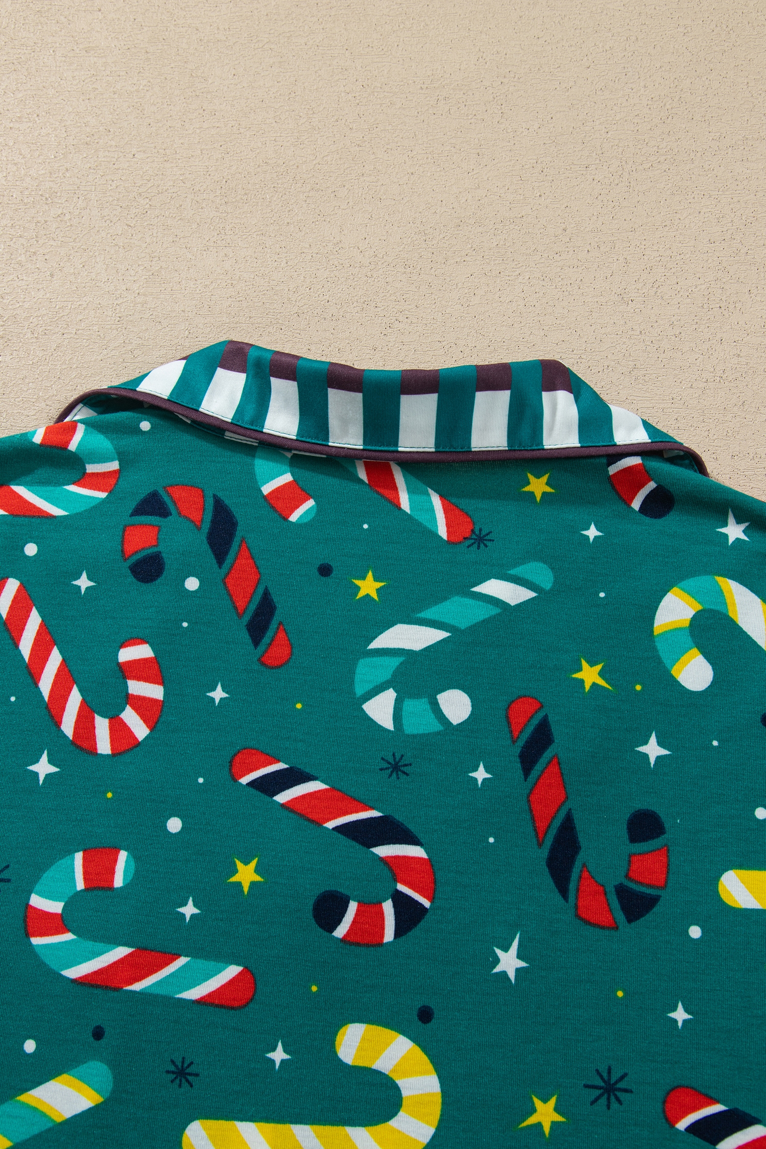 Soft Button Down PJ Set, Festive Holiday Loungewear - Detail View 12