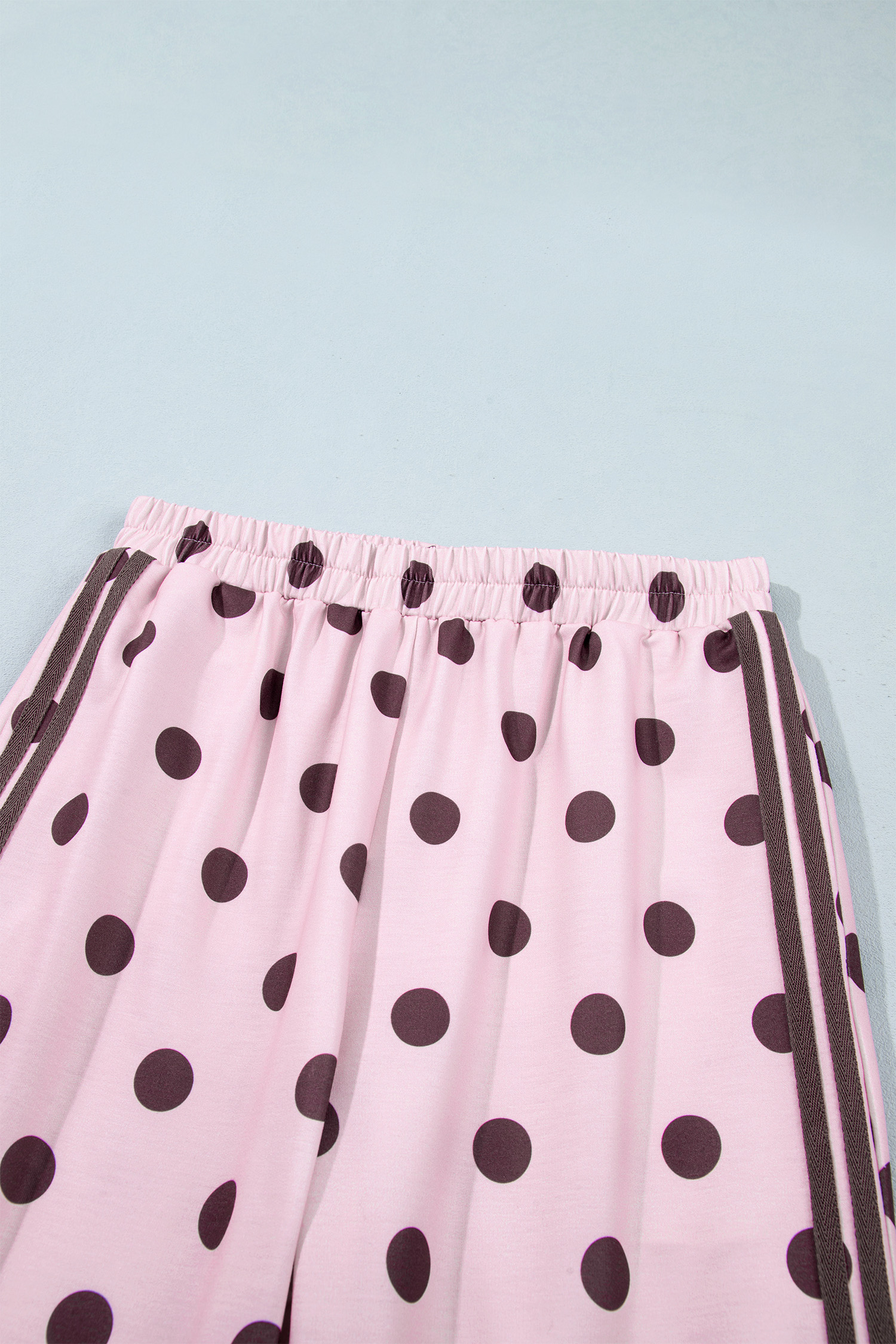Women Polka Dot Pant Set, Casual Long Sleeve Outfit - Detail View 10