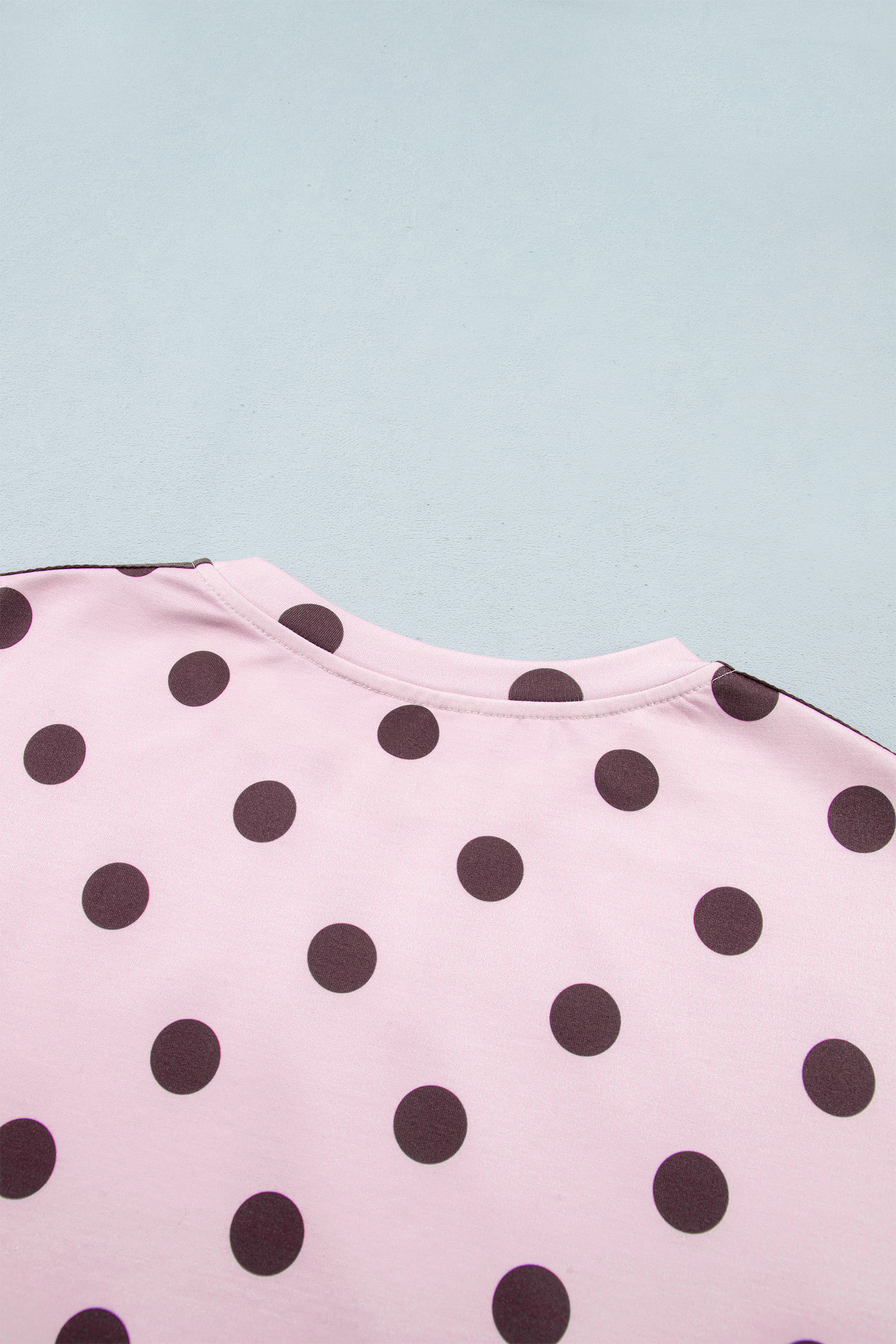 Pink Polka Dot Two Piece Set, Women Side Stripe Outfit - Detail View 11