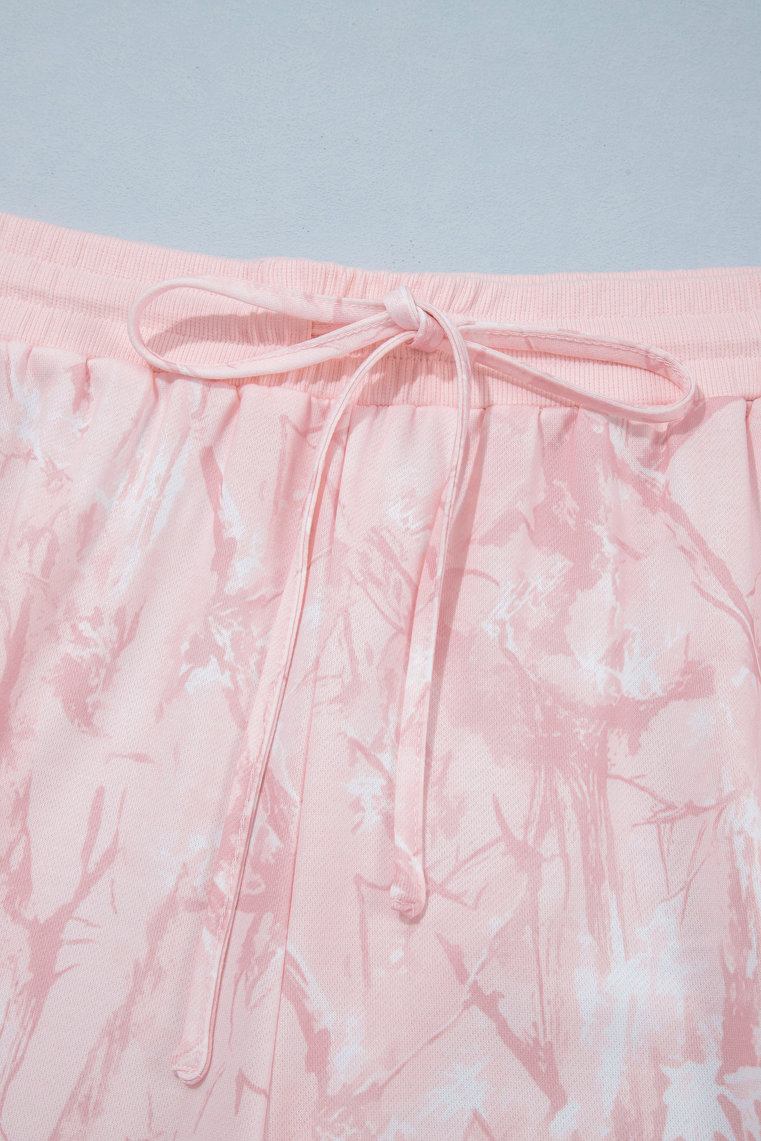 Women's Mock Neck Jogger Set, Soft Pink Camo Loungewear - Detail View 12