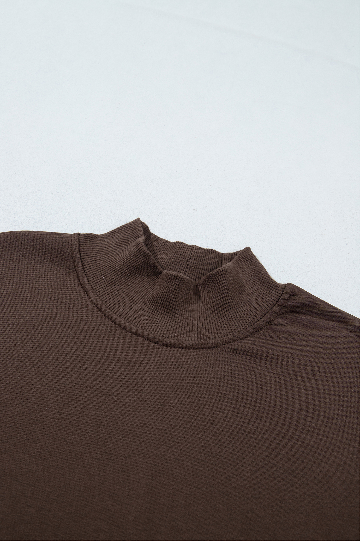 Mock Neck Pullover Sweatshirt, Lace Trim Casual Top - Detail View 5