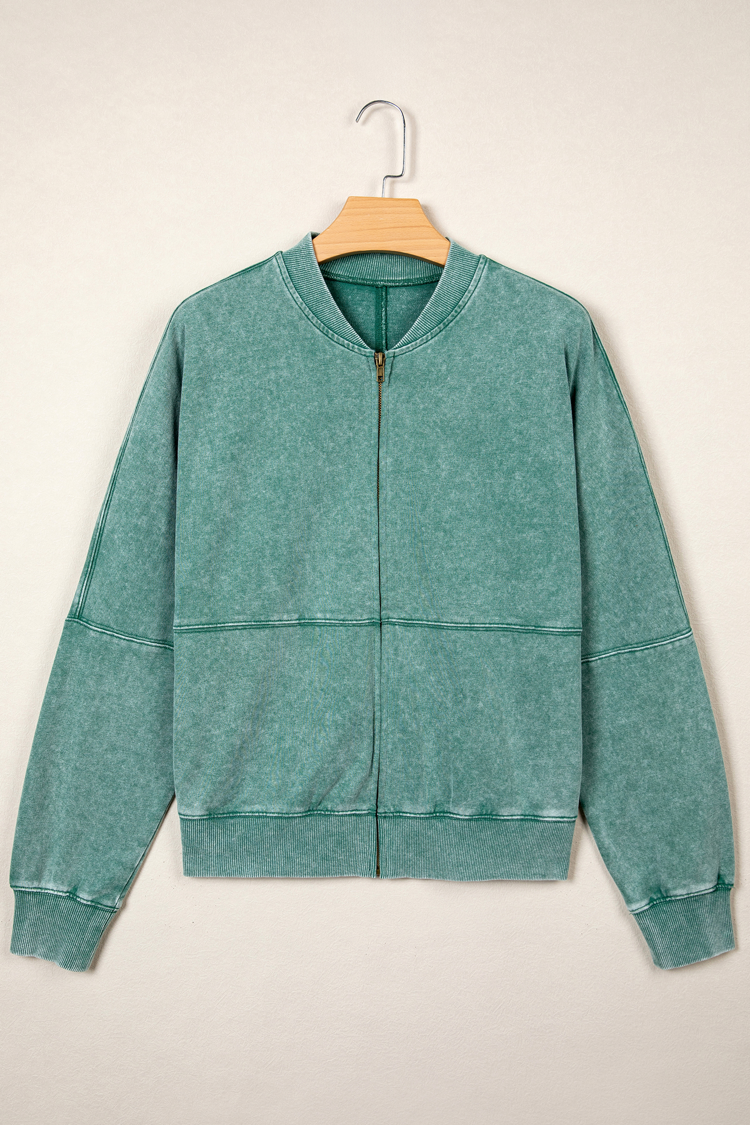 Cozy Pure Cotton Zip Jacket, Soft Women's Casual Sweatshirt - Detail View 3