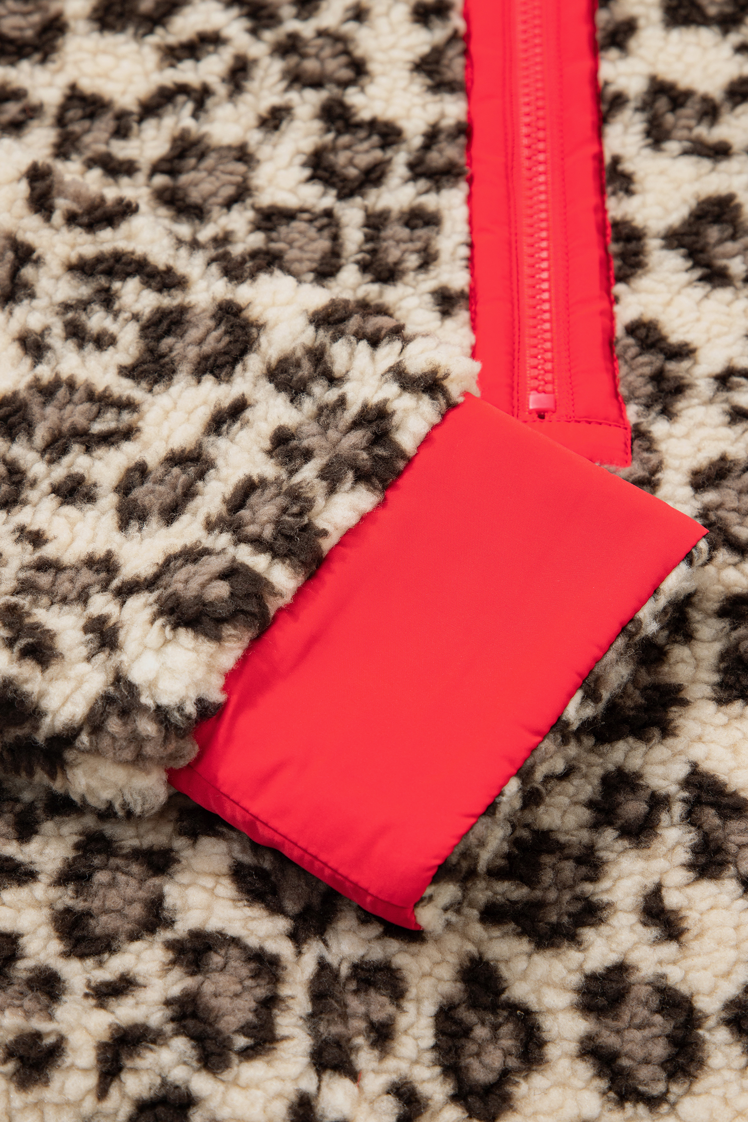 Women's Leopard Sherpa Pullover, Casual Zip Up Fleece - Detail View 16