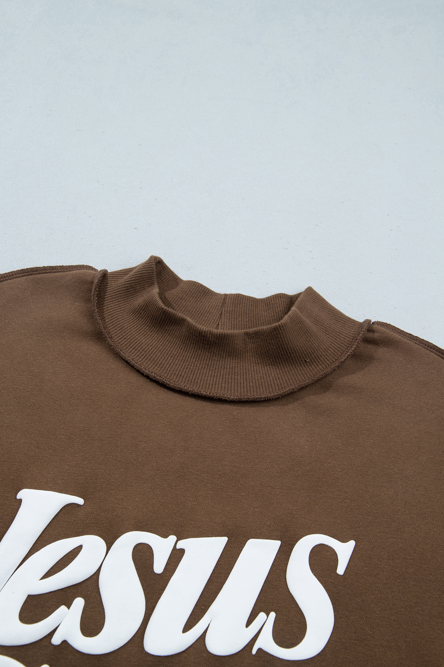Cotton Blend Baggy Sweatshirt, Women's Faith Slogan Top - Detail View 6