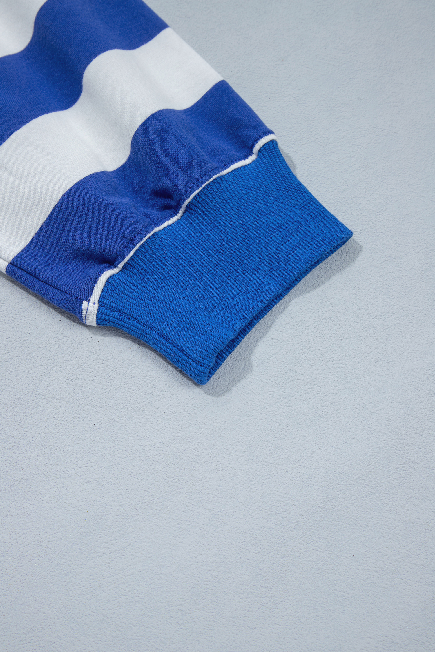 Striped Mock Neck Sweatshirt, Casual Daily Women Pullover - Detail View 7