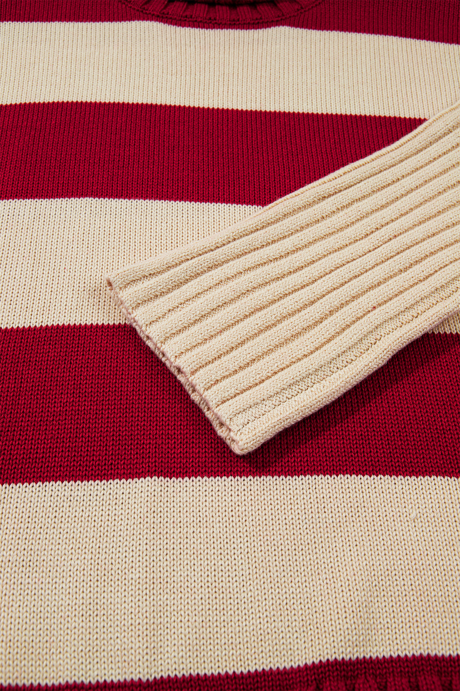 Soft Cotton Blend Sweater, Women's Daily Striped Pullover - Detail View 9