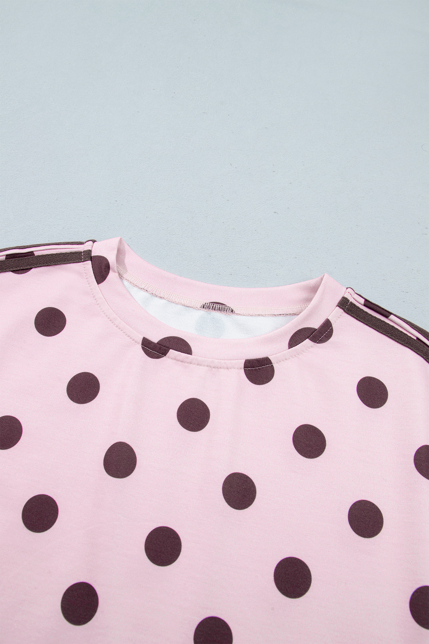 Casual Polka Dot Pant Set, Soft Women Long Sleeve Top - Detail View 15