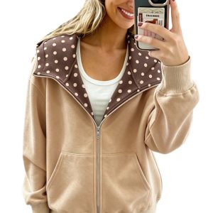 Women's Zip Up Hoodie, Casual Fall Sweatshirt - Main View