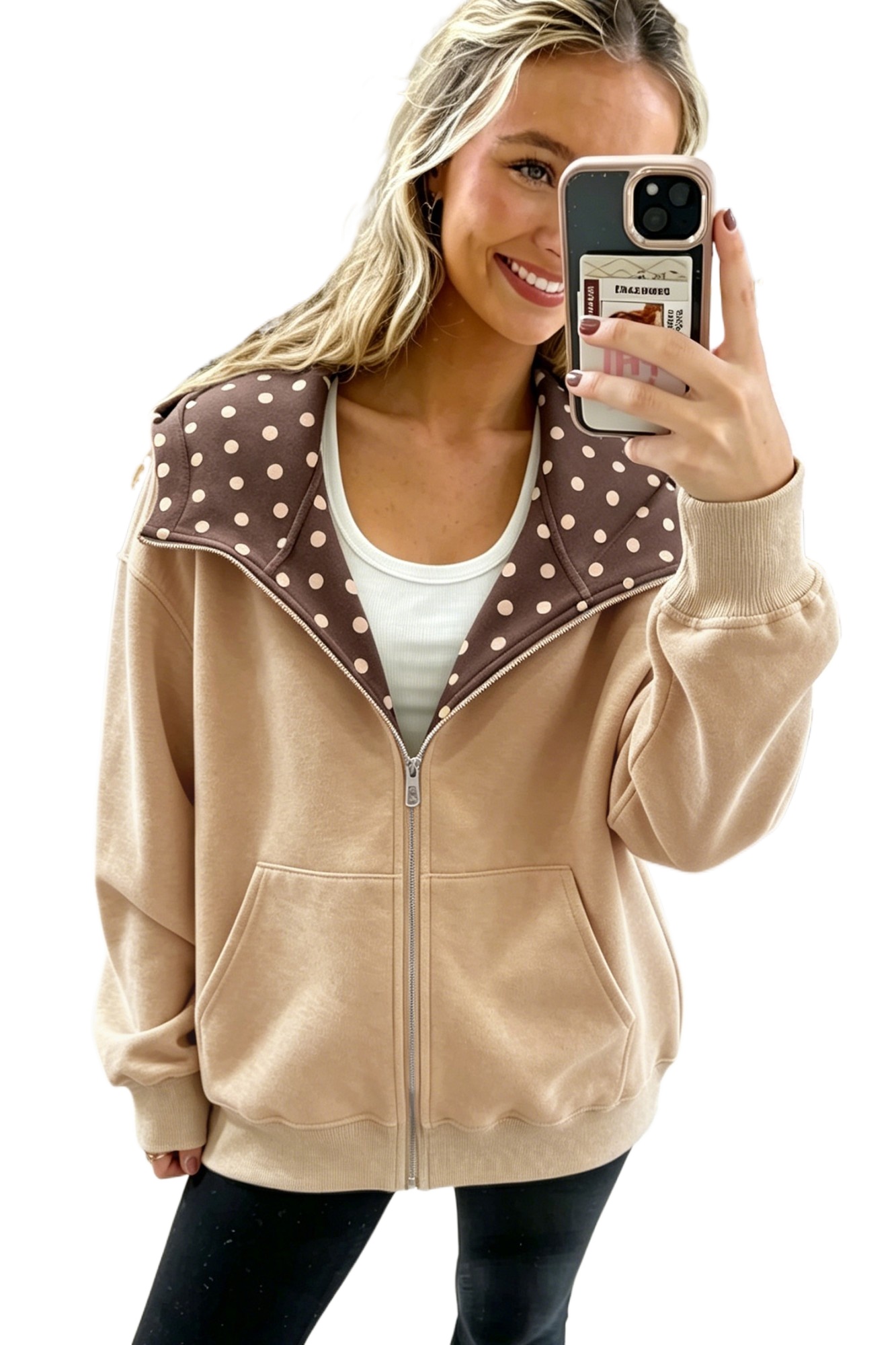 Women's Zip Up Hoodie, Casual Fall Sweatshirt - Main View
