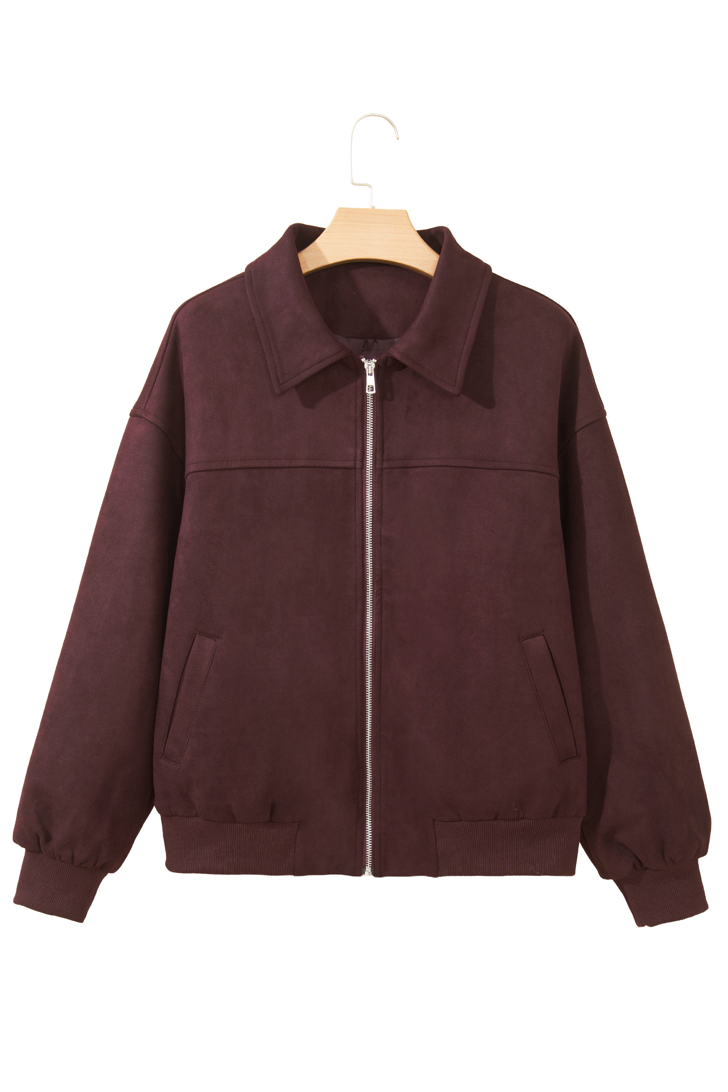 Women's Long Sleeve Jacket, Turn Down Collar Office Coat - Detail View 3