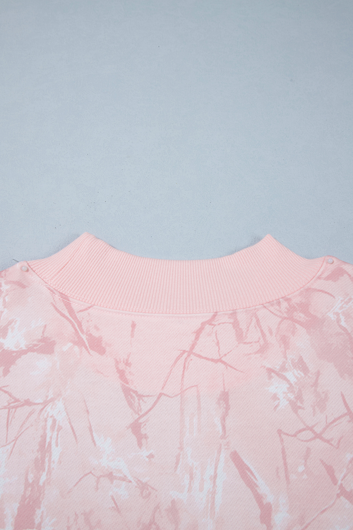 Women's Pink Camo Lounge Set, Casual Mock Neck Two Piece - Detail View 7