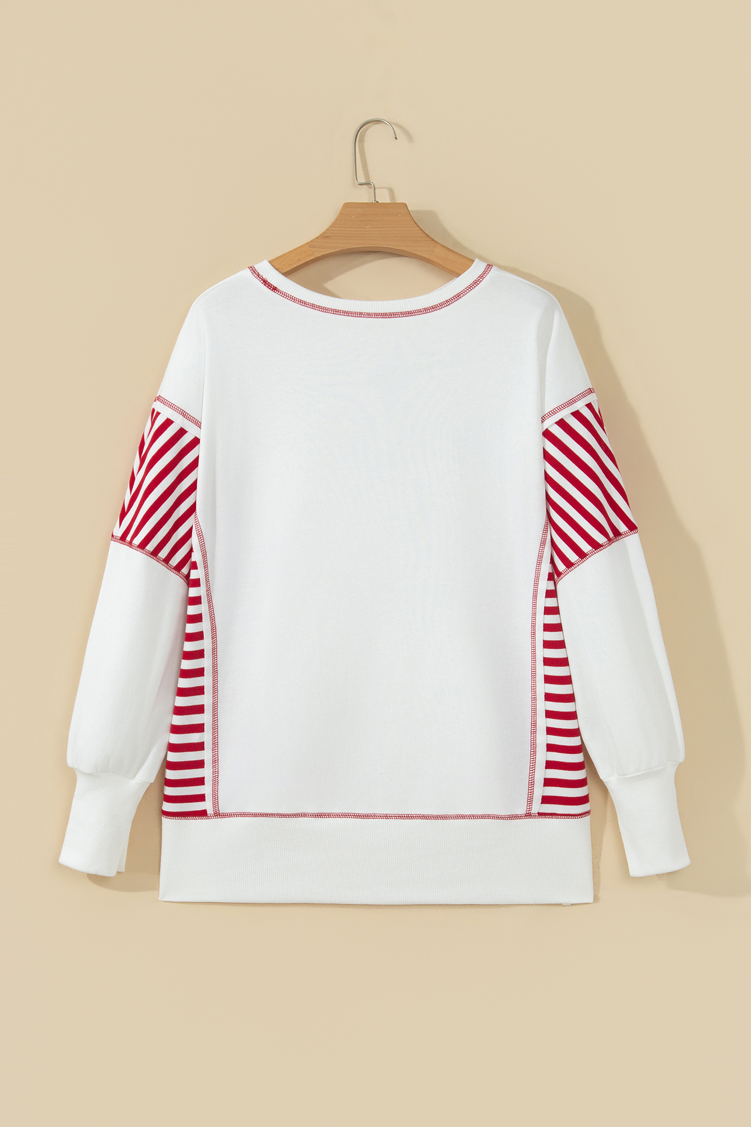 Women's Christmas Puff Sleeve Top, Cozy Cotton Blend Shirt - Detail View 3