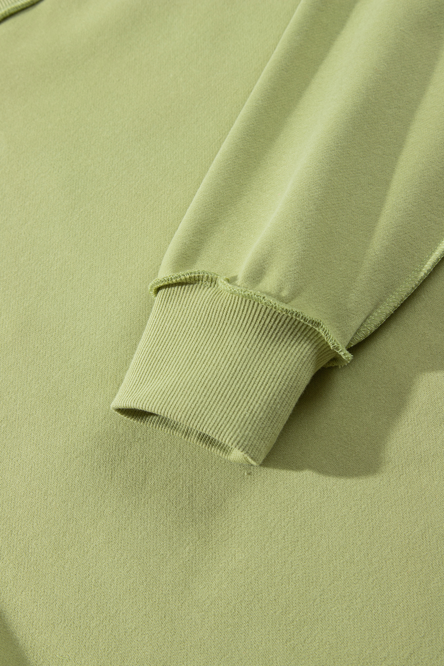 Women's Casual Sweatshirt, Green Mock Neck Fall Pullover - Detail View 9